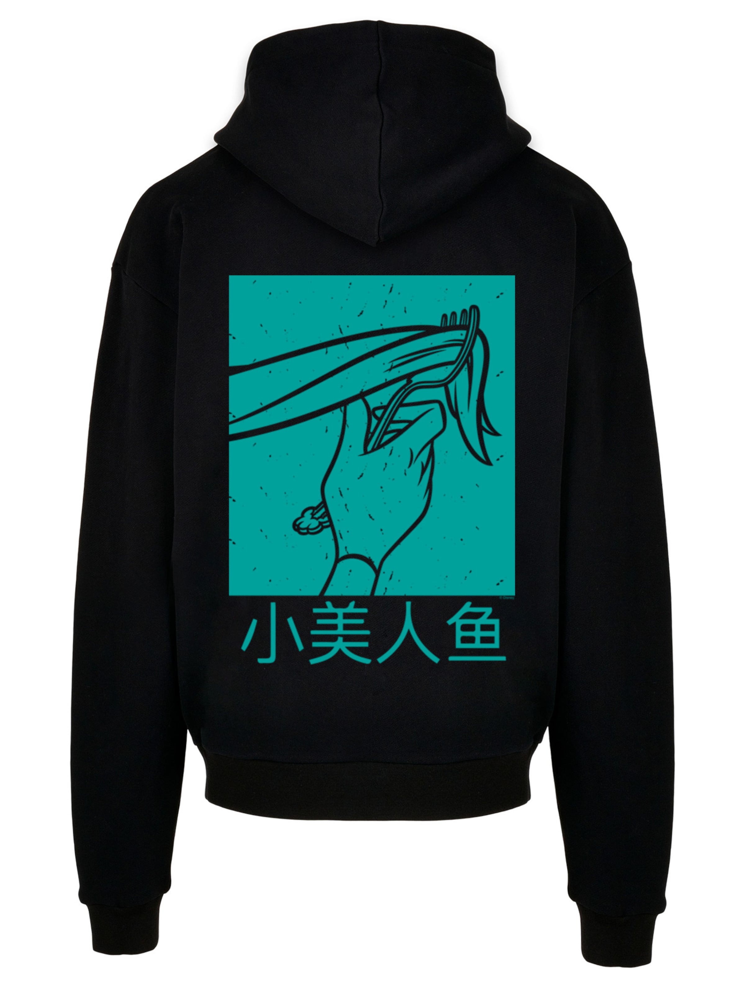 Sweat-shirt 'Disney Ariel The Little Mermaid Hair Stroke' F4NT4STIC en noir : devant