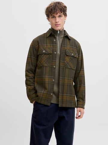 JACK & JONES Comfort fit Button Up Shirt 'Prayle' in Green: front
