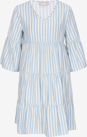 Robe Usha en bleu : devant