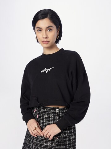 HUGO Sweatshirt 'Delive' in Black: front