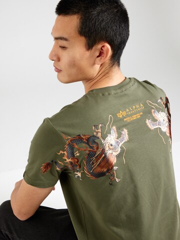 ALPHA INDUSTRIES Koszulka 'Dragon' w kolorze zielony