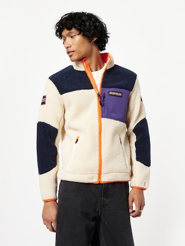 NAPAPIJRI Fleece jas 'YUPIK' in Beige: voorkant