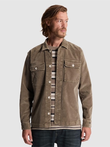 CAST IRON - Ajuste regular Camisa 'Velvet overshirt with garment-dye wash' en marrón: frente