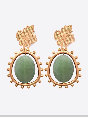 PUABI Ohrringe 'Shetla'‌‌‌‌‌‌‌‌‌ in Grün: Vorderseite