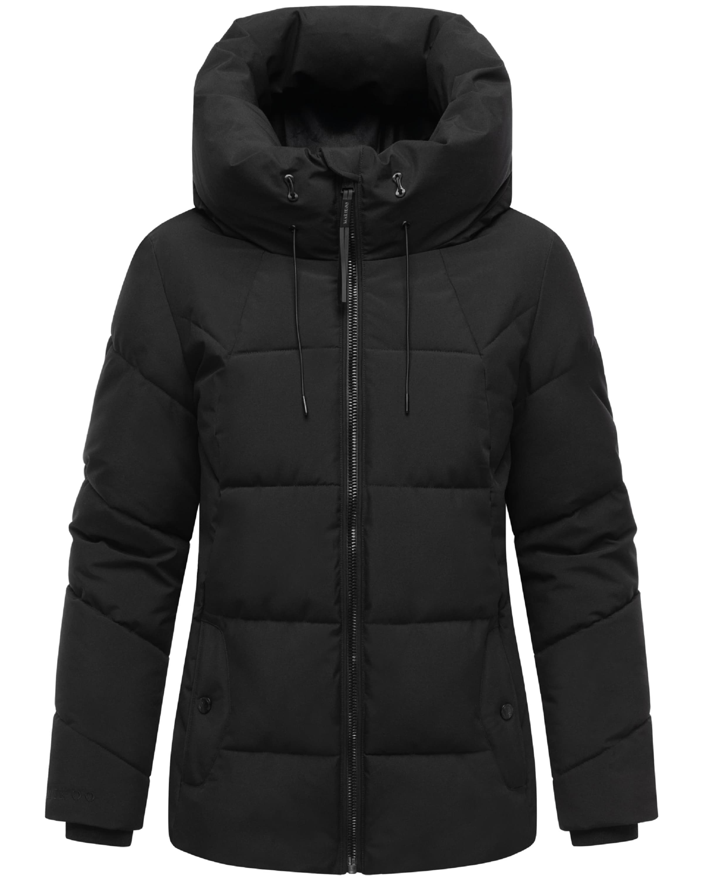 MARIKOO Winterjacke 'Kuscheltatze XVI' in Schwarz: Vorderseite