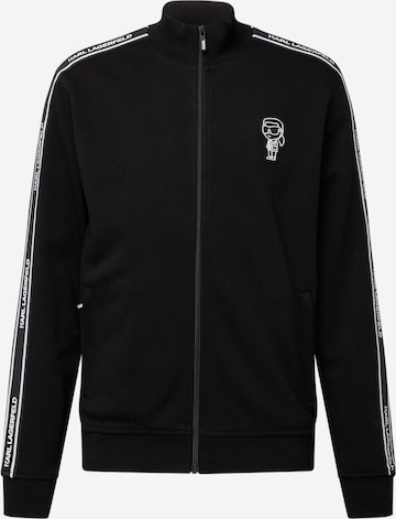 Karl Lagerfeld - Sudadera con cremallera en negro: frente