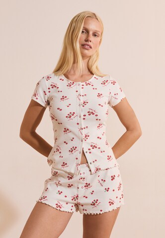 Pantalon de pyjama 'Tige' ETAM en blanc