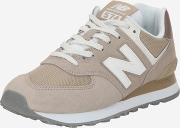 Sneaker bassa '574' di new balance in marrone: frontale