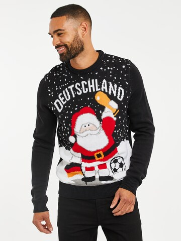 Pull-over 'Xmas' Threadbare en noir : devant