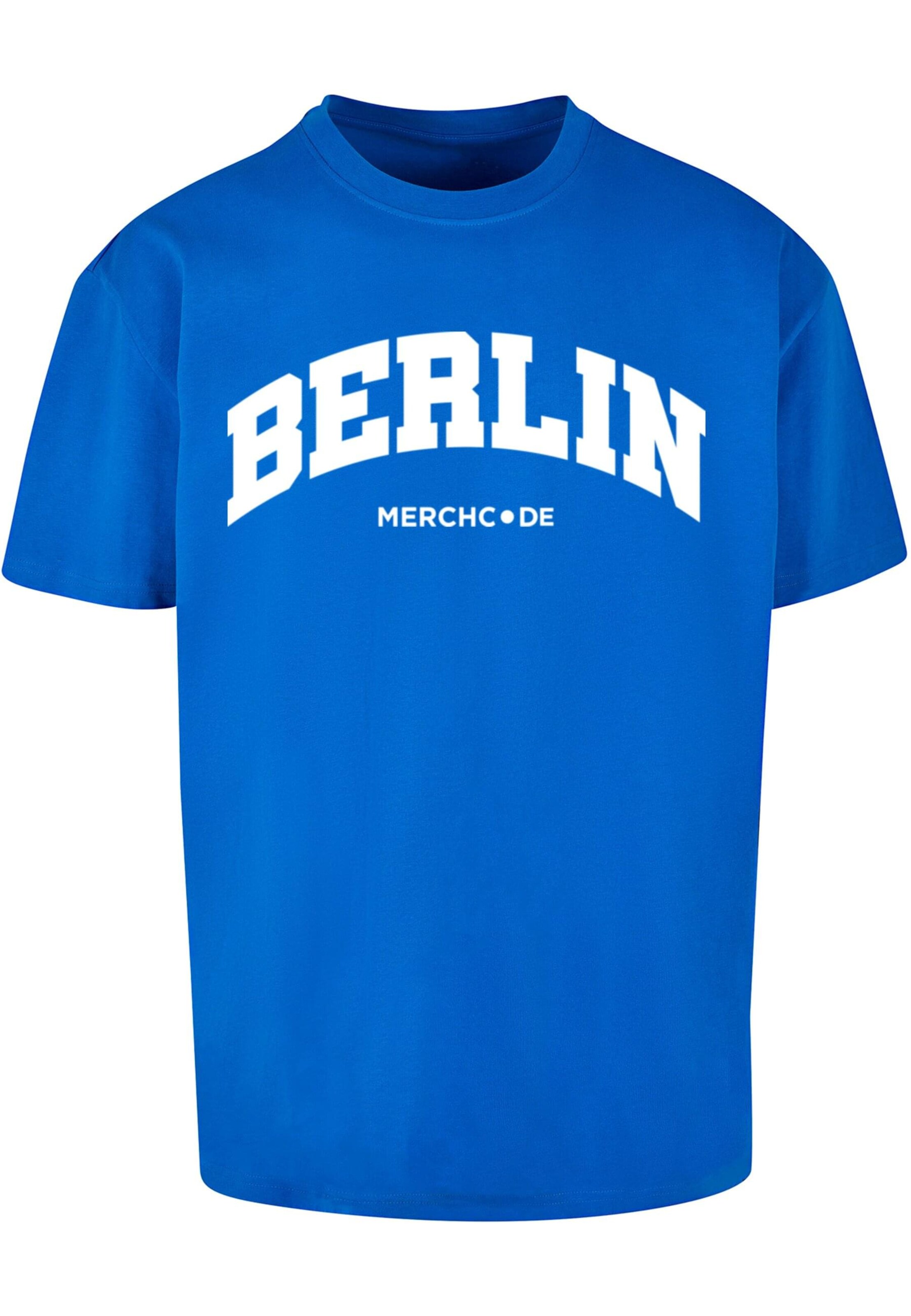 Merchcode Shirt 'Berlin' in Blauw: voorkant