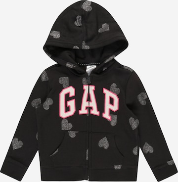 GAP Zip-Up Hoodie in Black: front