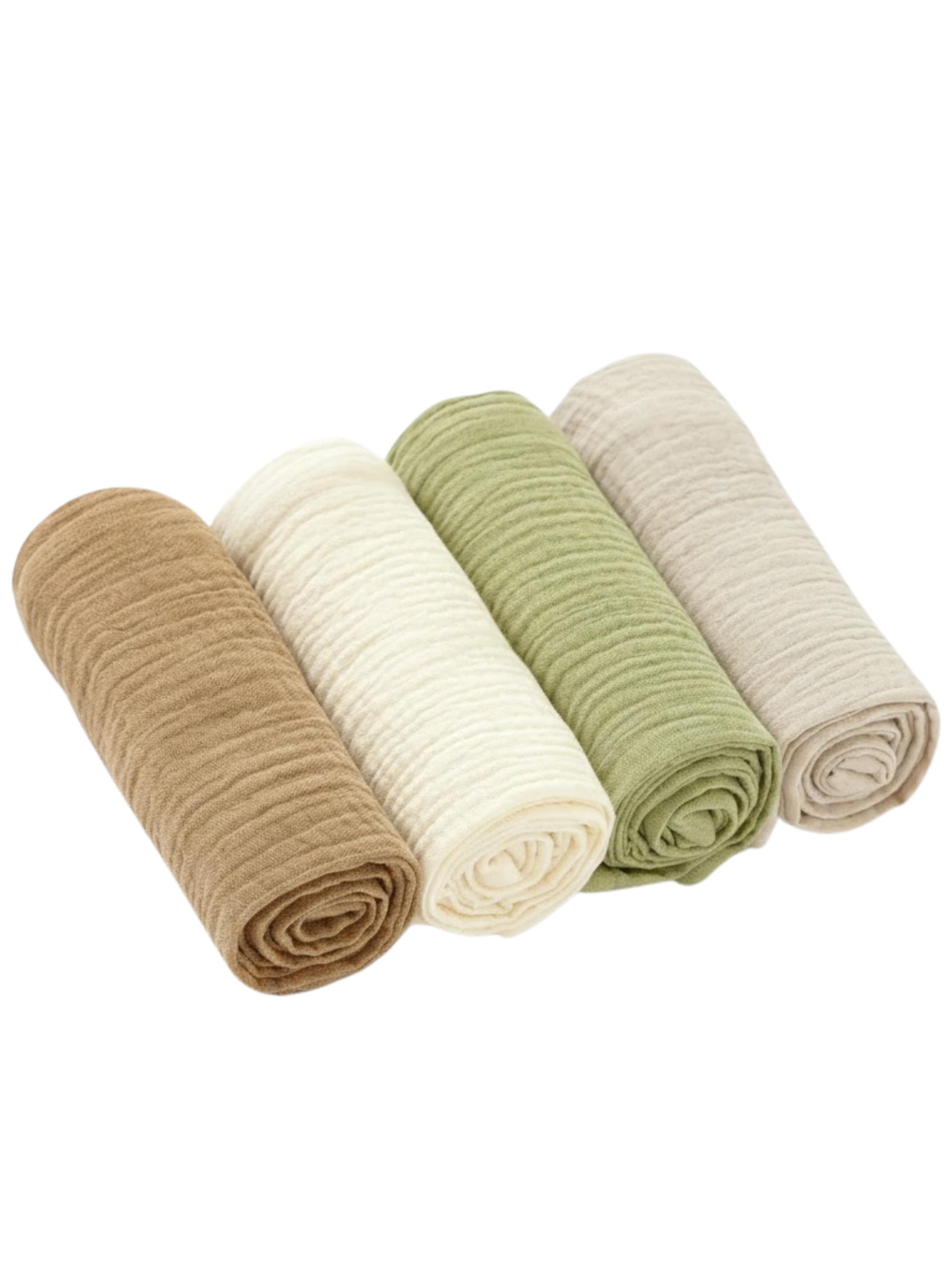 Räuberella Latz 'Premium Spucktücher 4er-Pack – 60x60 cm (Braun, Creme, Hellgrün, Beige)' in Beige: Vorderseite