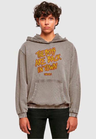 Merchcode Sweatshirt 'Thin Lizzy - The Boys Stacked' in Grijs: voorkant