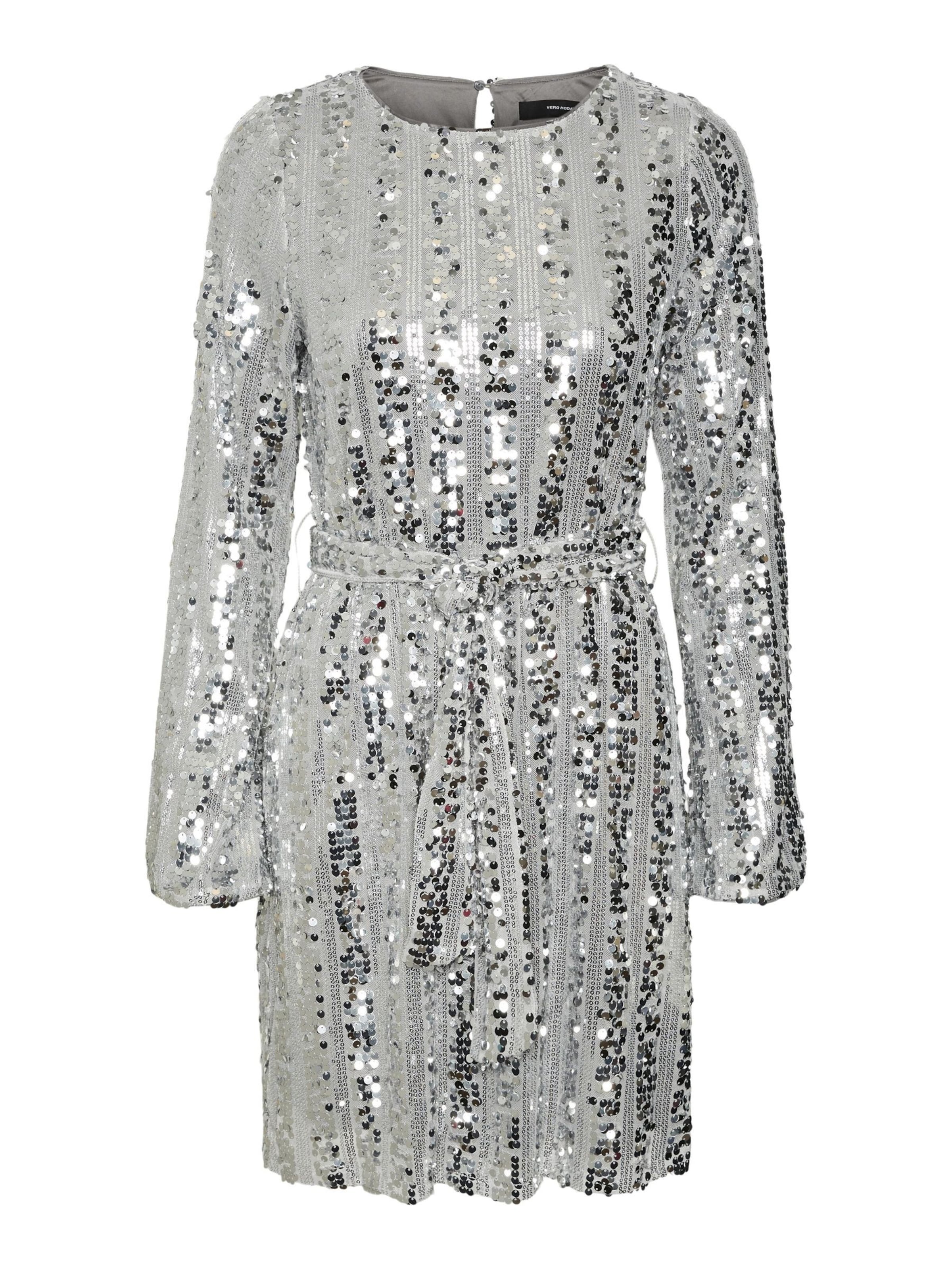 Robe de cocktail VERO MODA en argent : devant
