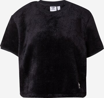 Tricou 'Essentials+ Fluffy' de la ADIDAS ORIGINALS pe negru: față