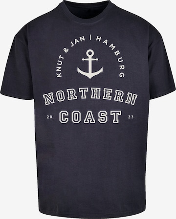 T-Shirt 'Northern Coast Nordsee Knut & Jan Hamburg' F4NT4STIC en bleu : devant