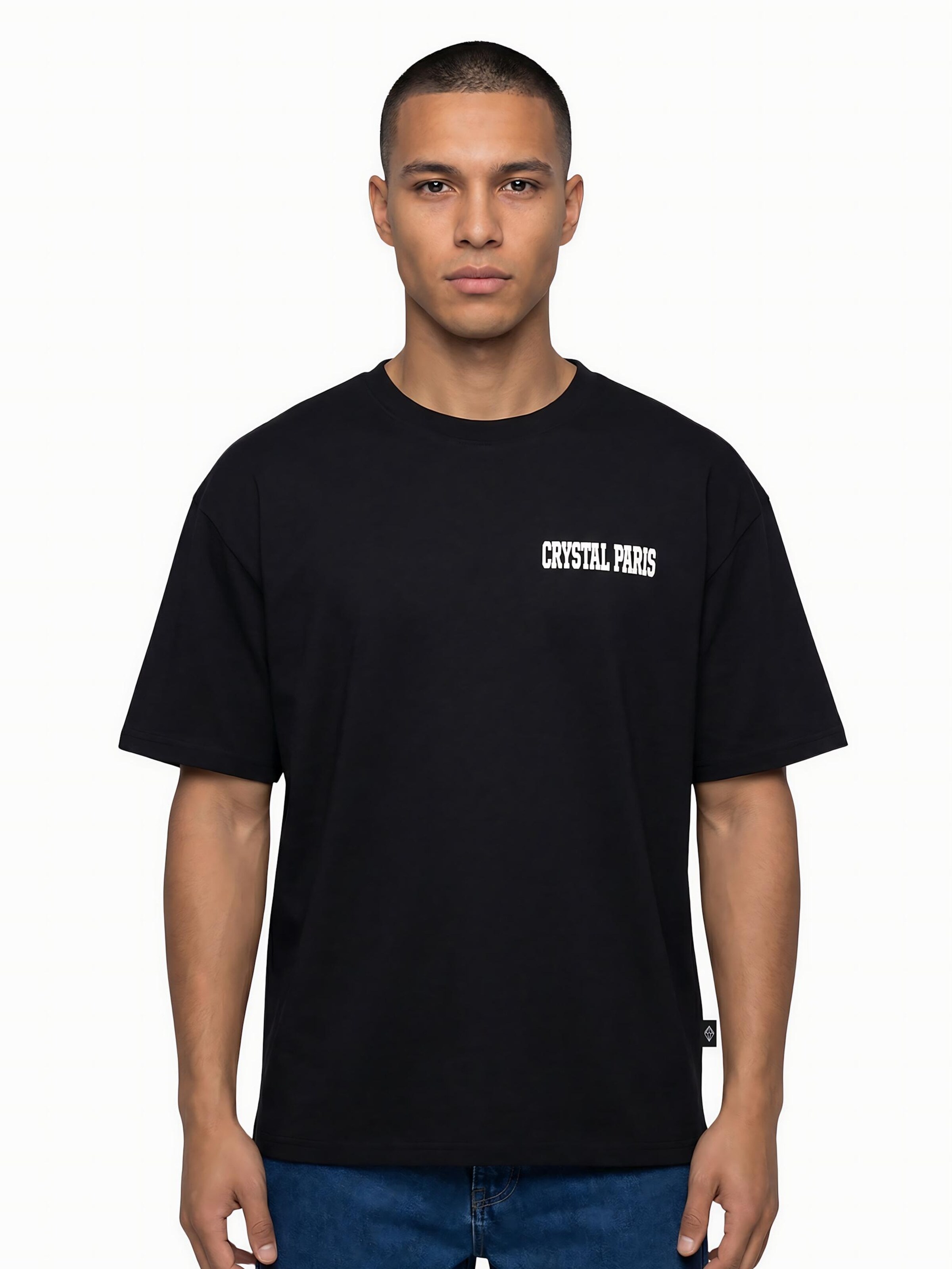 Crystal Paris Shirt 'Relentless' in Zwart: voorkant