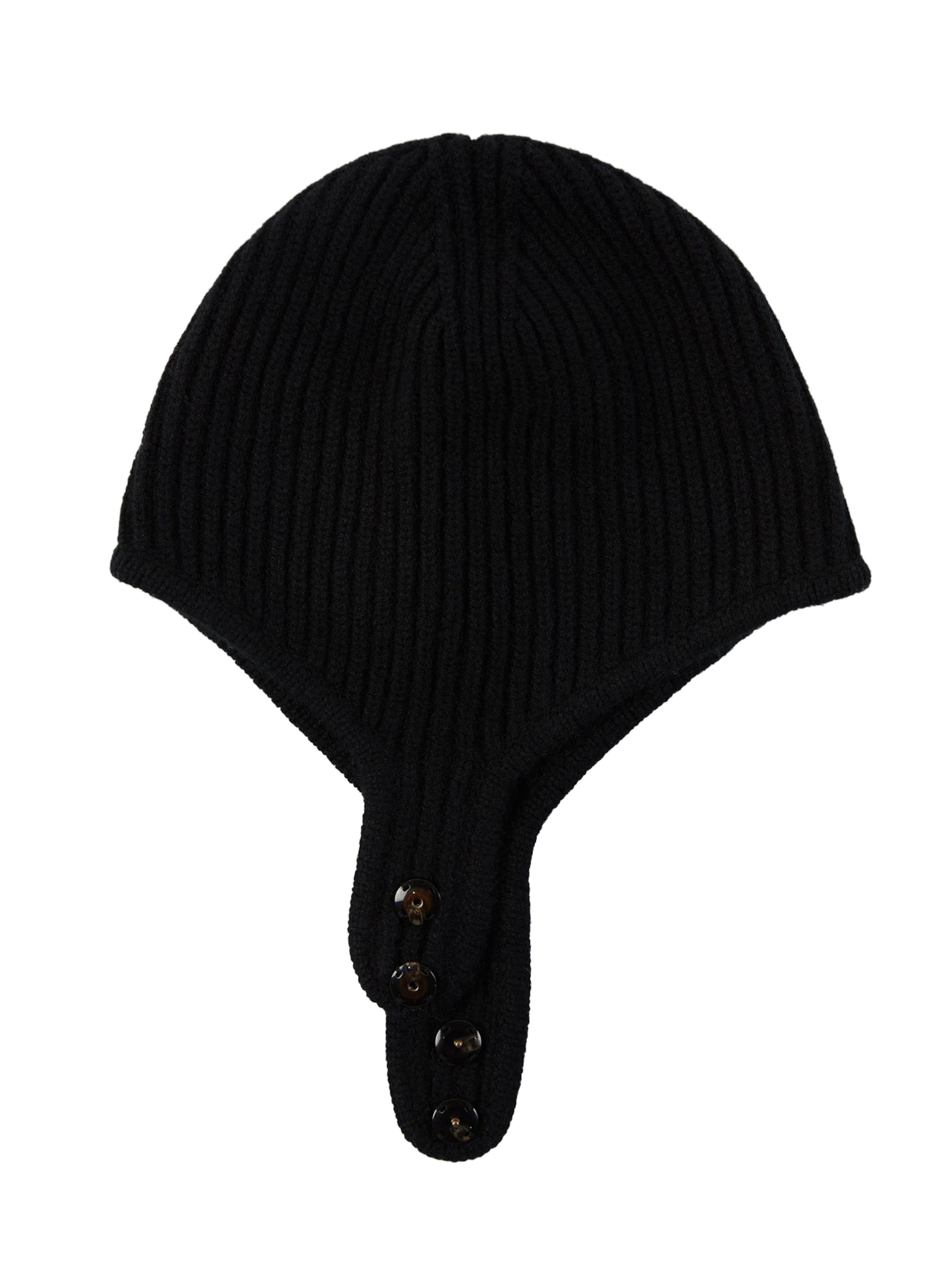 GOBI Cashmere Mütze 'Knitted Aviator Cap'‌ in Schwarz: Vorderseite