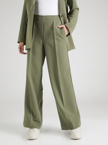 Wide Leg Pantalon à plis 'Barbine' MSCH COPENHAGEN en vert : devant