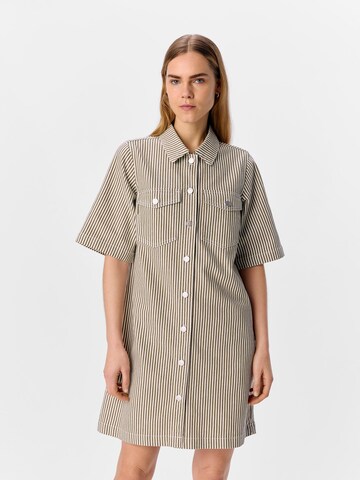 Robe-chemise OBJECT en marron : devant