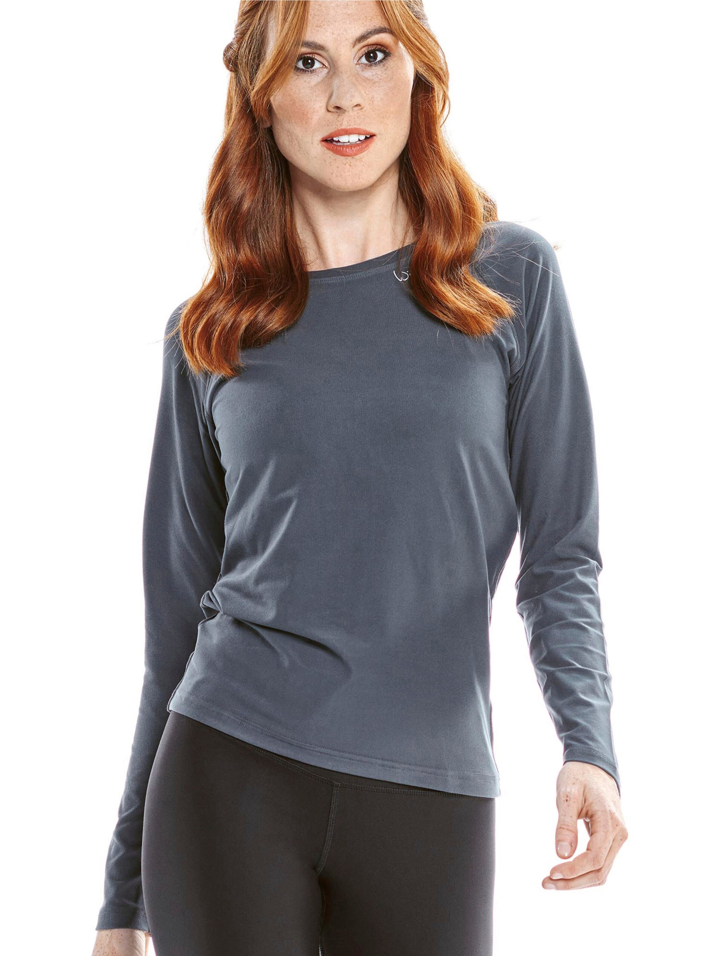 Winshape Λειτουργικό μπλουζάκι 'AET118LS' σε γκρι: μπροστά