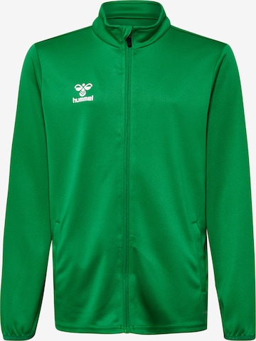 Hummel Athletic Zip-Up Hoodie 'ESSENTIAL TRACK' in Green: front