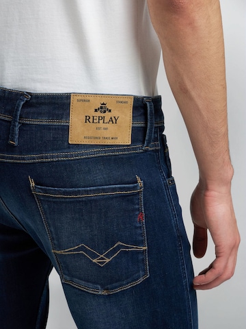 REPLAYSlimfit Traperice 'ANBASS' - plava boja