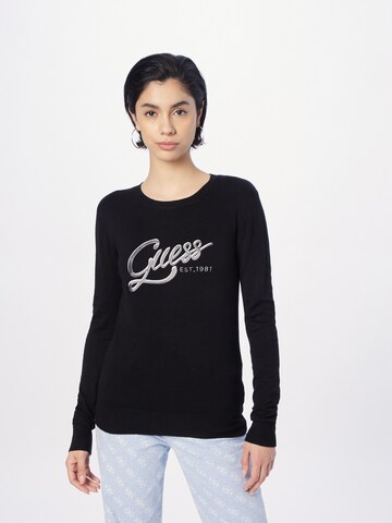 Pulover 'EDIE' de la GUESS pe negru: față