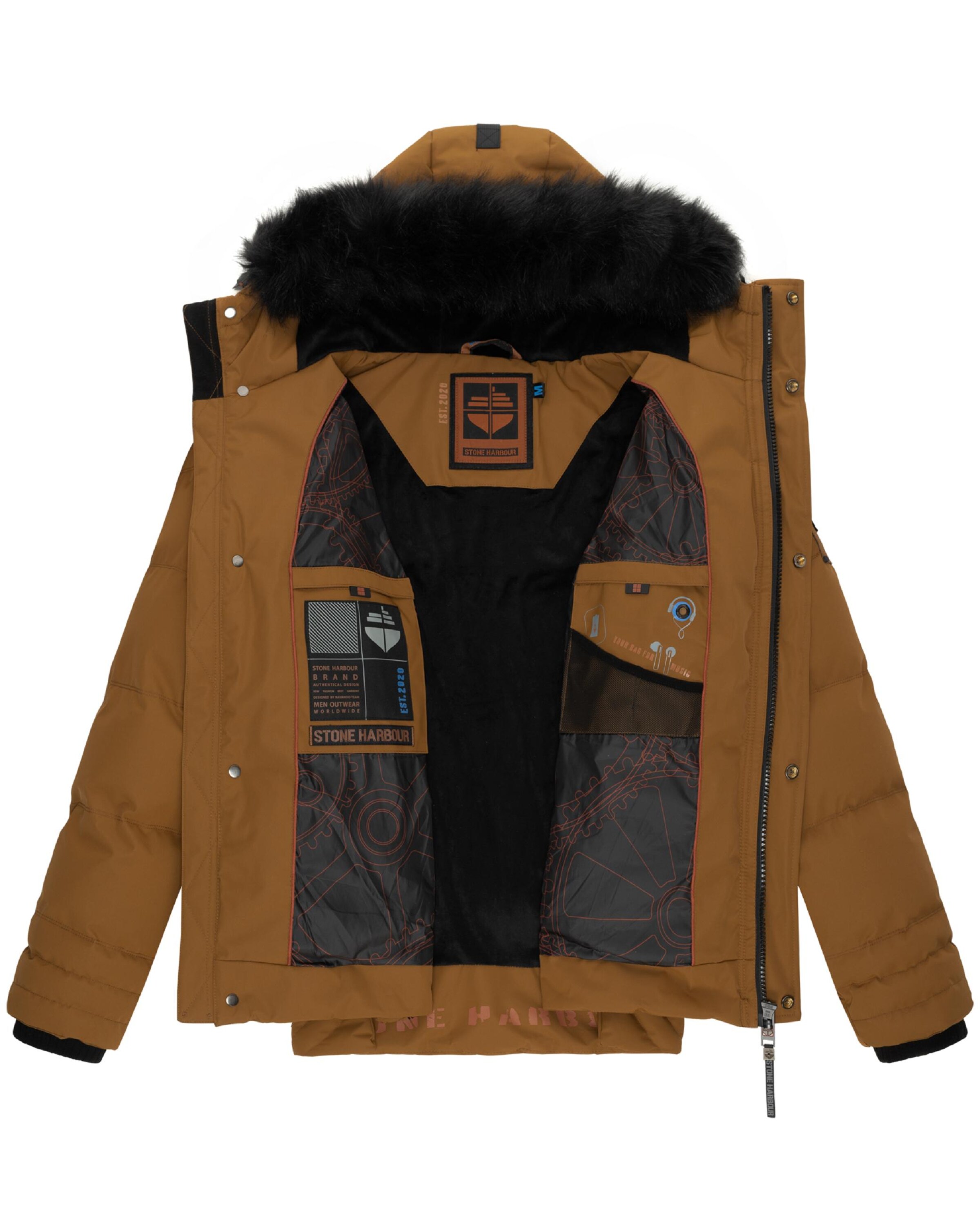 STONE HARBOUR Χειμερινό μπουφάν 'Romaan' σε καφέ