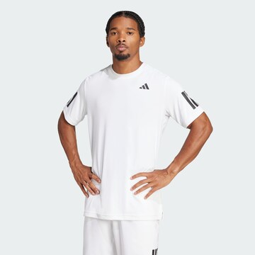 ADIDAS PERFORMANCE Λειτουργικό μπλουζάκι 'Club Fleece' σε λευκό: μπροστά