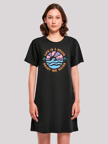 F4NT4STIC Kleid 'Life Is A Beach Enjoy The Waves' in Schwarz: Vorderseite