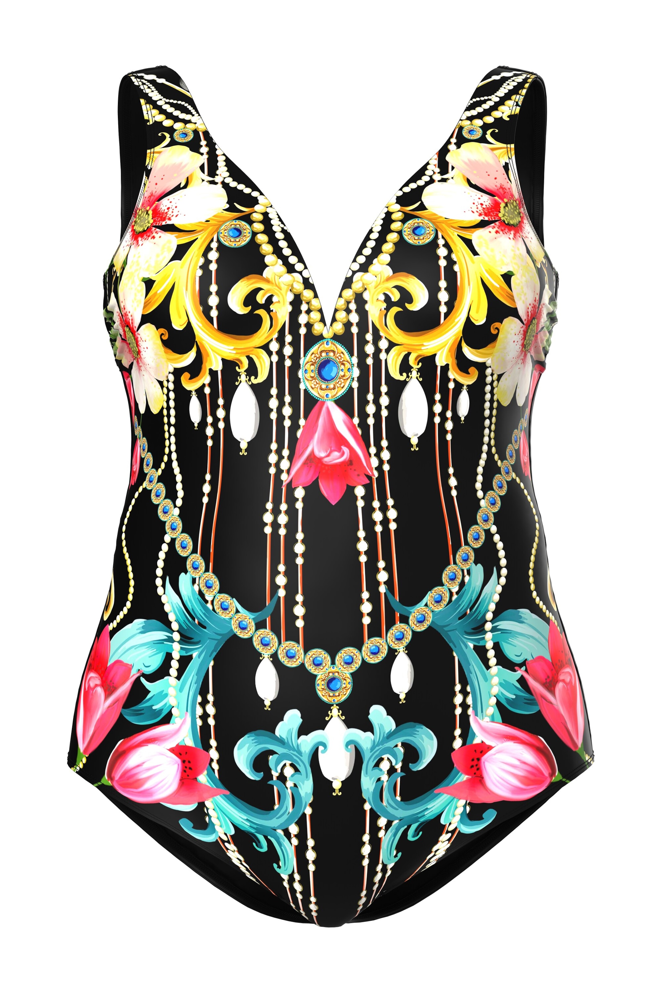 Ulla Popken Triangel Badedragt i sort: forside