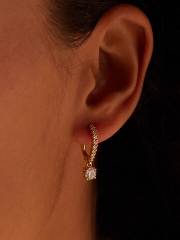 Boucles d'oreilles Lucardi en or : devant