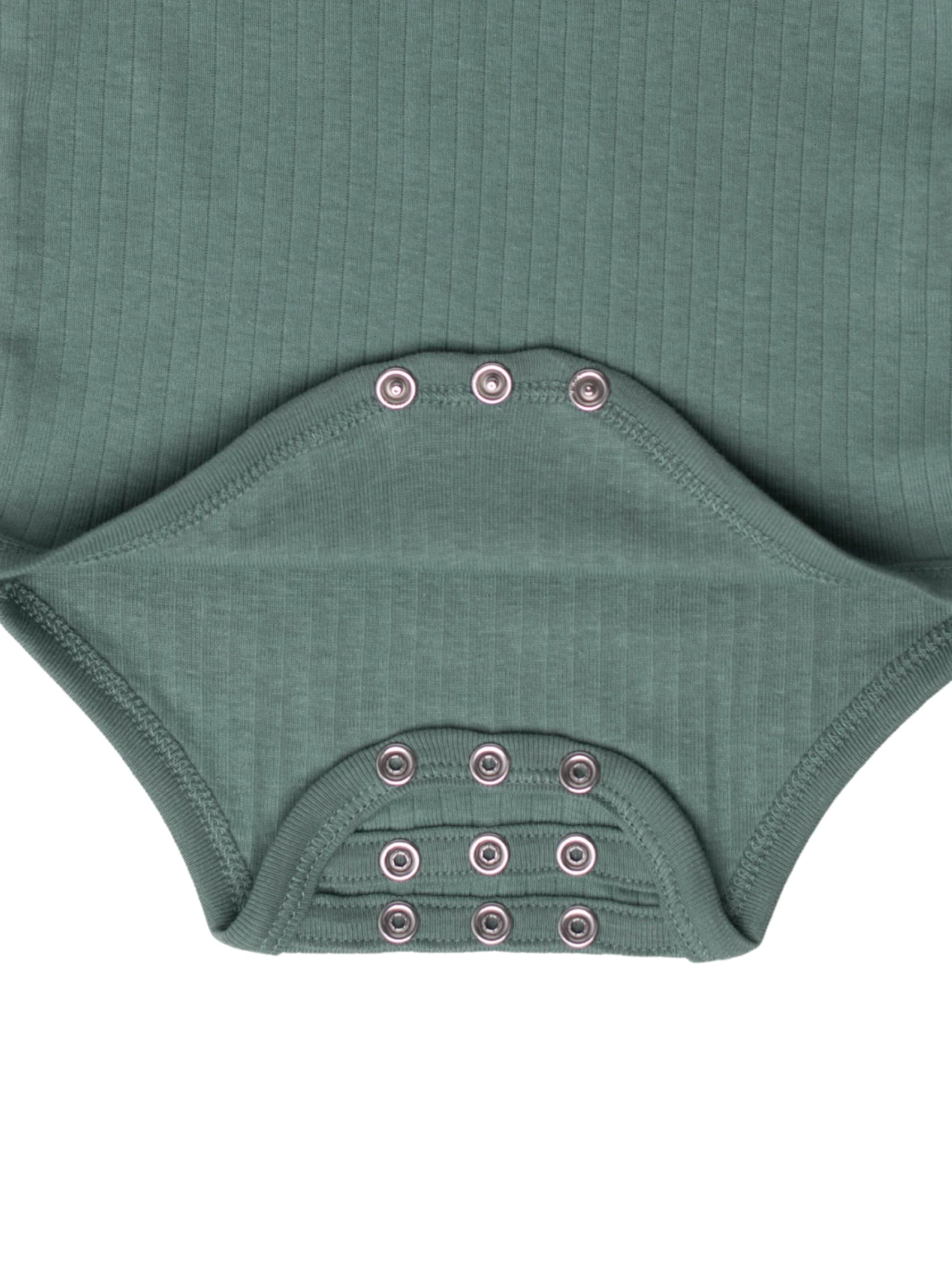 BergBiber Strampler/Body 'Langarm Body AVA (mitwachsend)'‌‌‌‌‌‌‌‌‌ in Grün