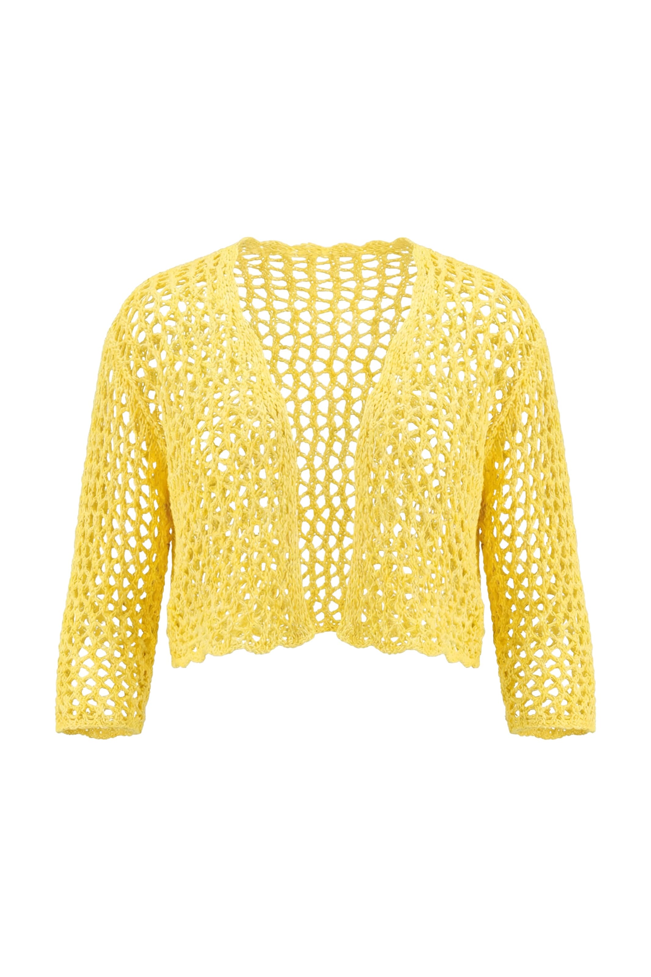 MIAMODA Strickjacke in Gelb: Vorderseite