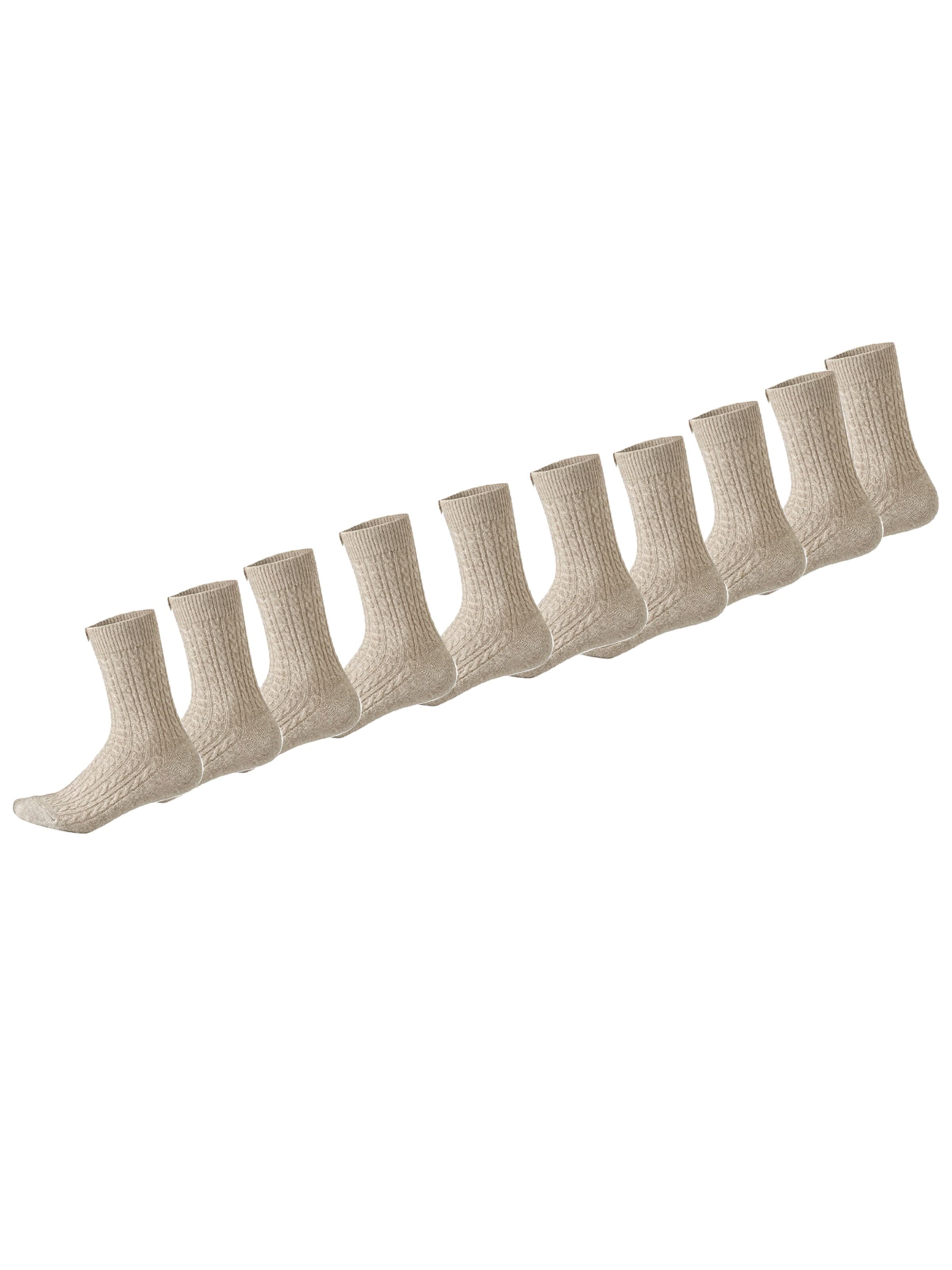 Millo Socks 'Cosy Twist 10' in Beige: front