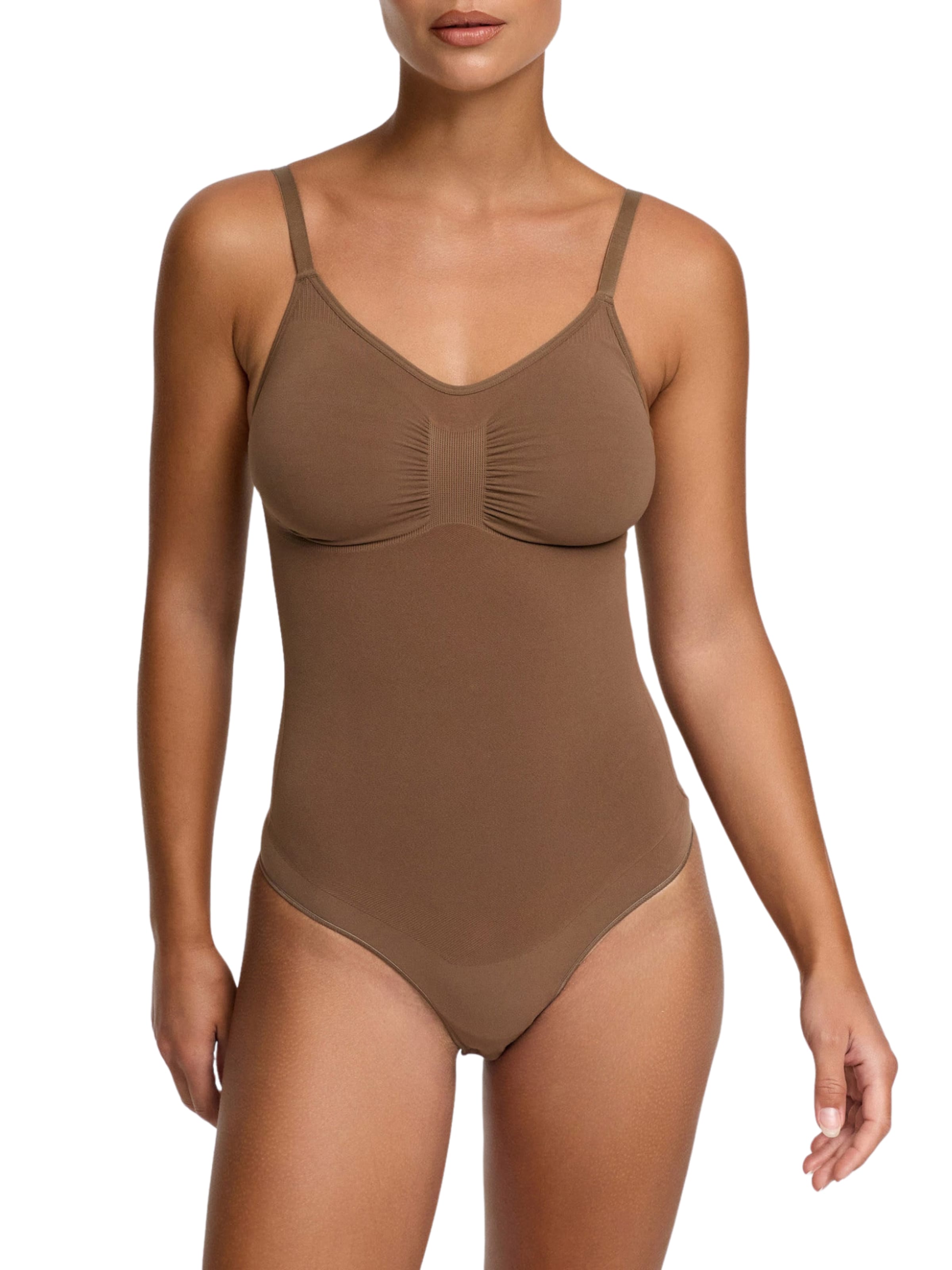 cfab (formerly creamy fabrics) Shaping Bodysuit 'Bodysuit Sculpting Shapewear mit Slip' in Brown: front