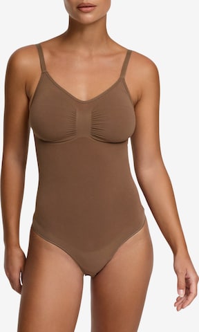 Body modellante 'Bodysuit Sculpting Shapewear mit Slip' di cfab (formerly creamy fabrics) in marrone: frontale