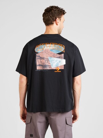 CONVERSE Shirt 'ALL STAR MOUNTAIN REMIX' in Zwart: voorkant