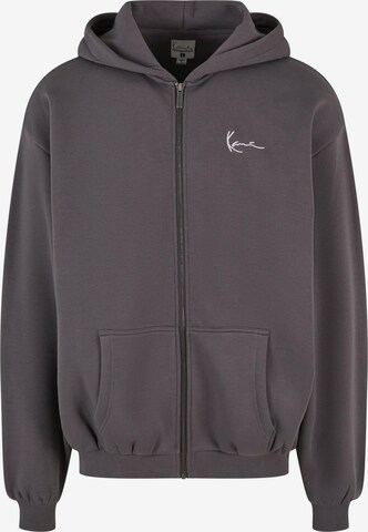 Karl Kani Zip-Up Hoodie 'Essential' in Grey: front