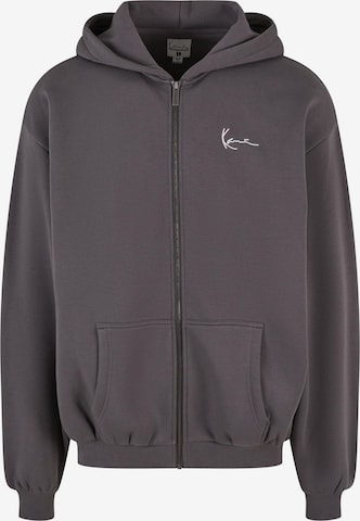 Karl Kani Zip-Up Hoodie 'Essential' in Grey: front