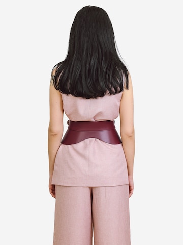 Haute Cuir - Cinturón 'Crescent Peplum Belt' en rojo