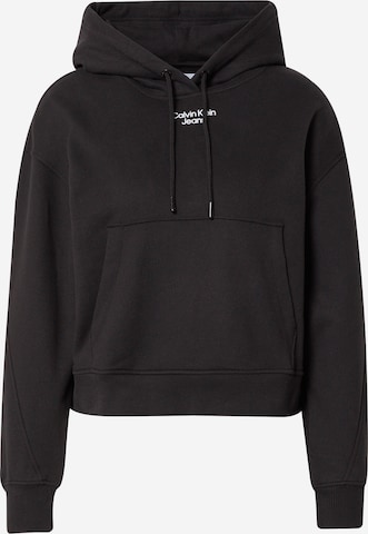 Sweat-shirt Calvin Klein Jeans en noir : devant