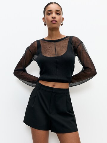 Pull&Bear Wide Leg Shorts in Schwarz: Vorderseite