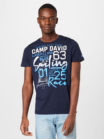 T-Shirt CAMP DAVID en bleu : devant