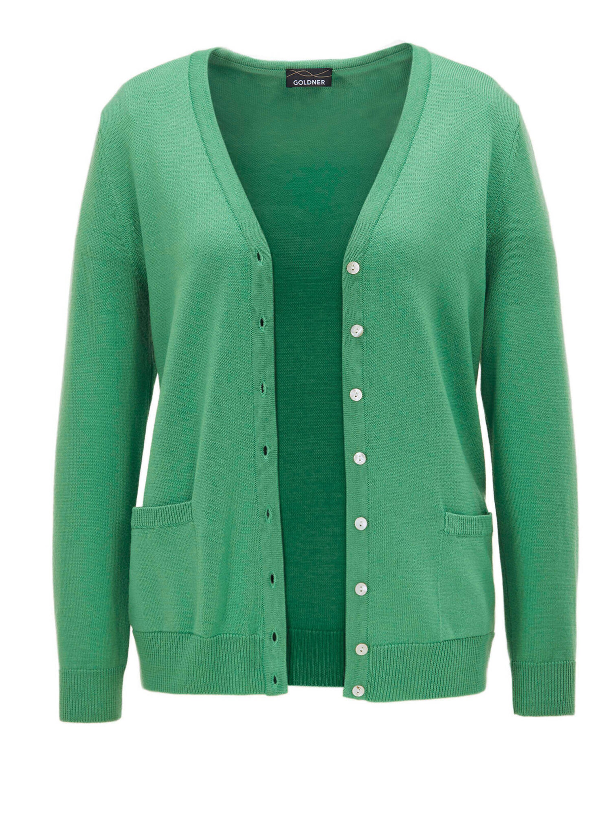 Goldner Cardigan en vert, Vue avec produit