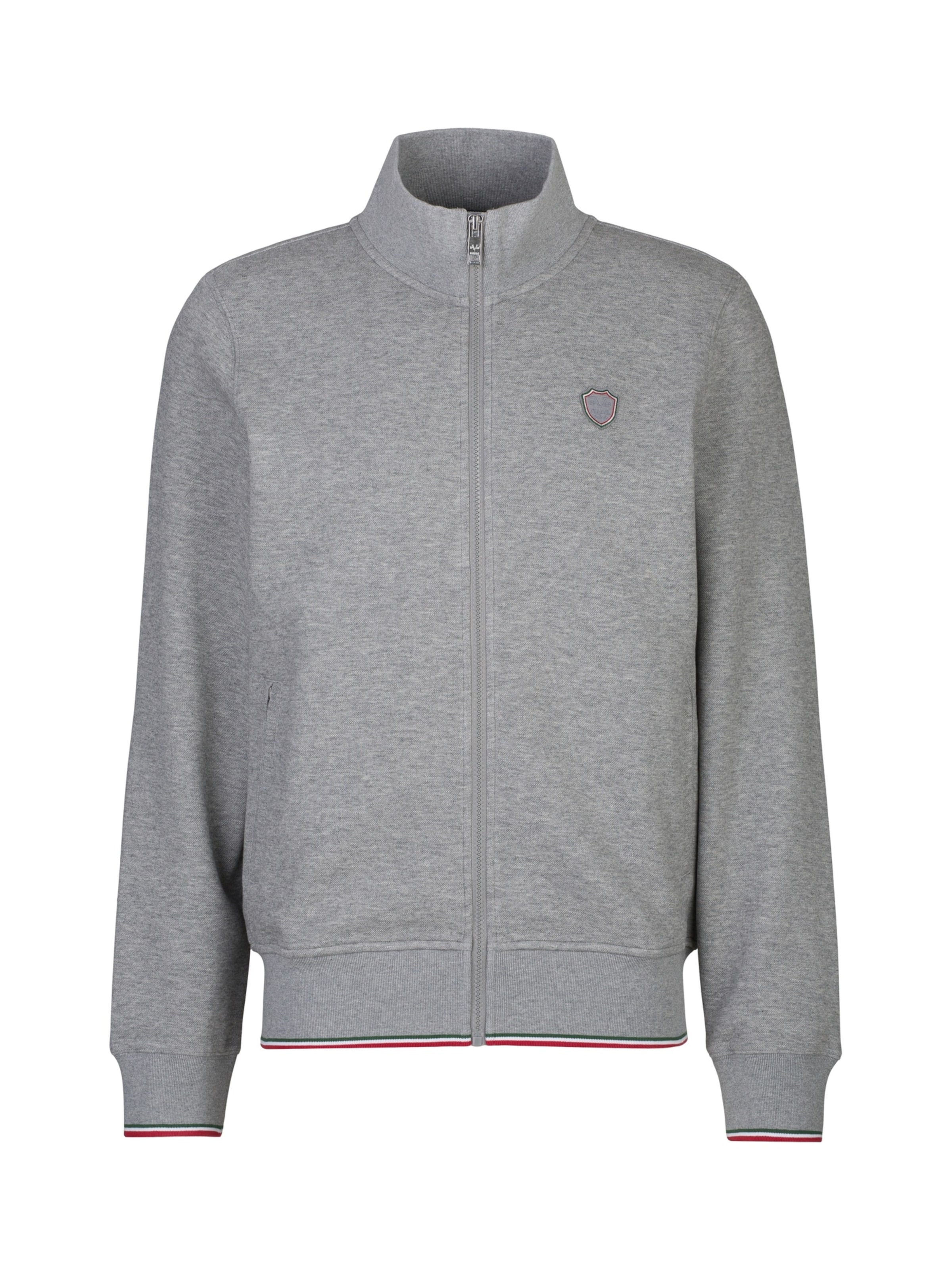 19V69 ITALIA Sweat jacket 'Zaan Flag' in Grey: front