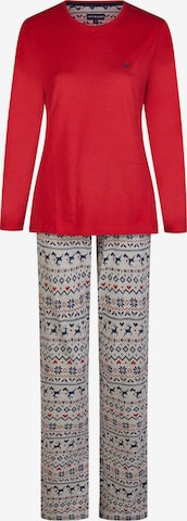Pyjama ' XMAS ' Happy Shorts en rouge : devant