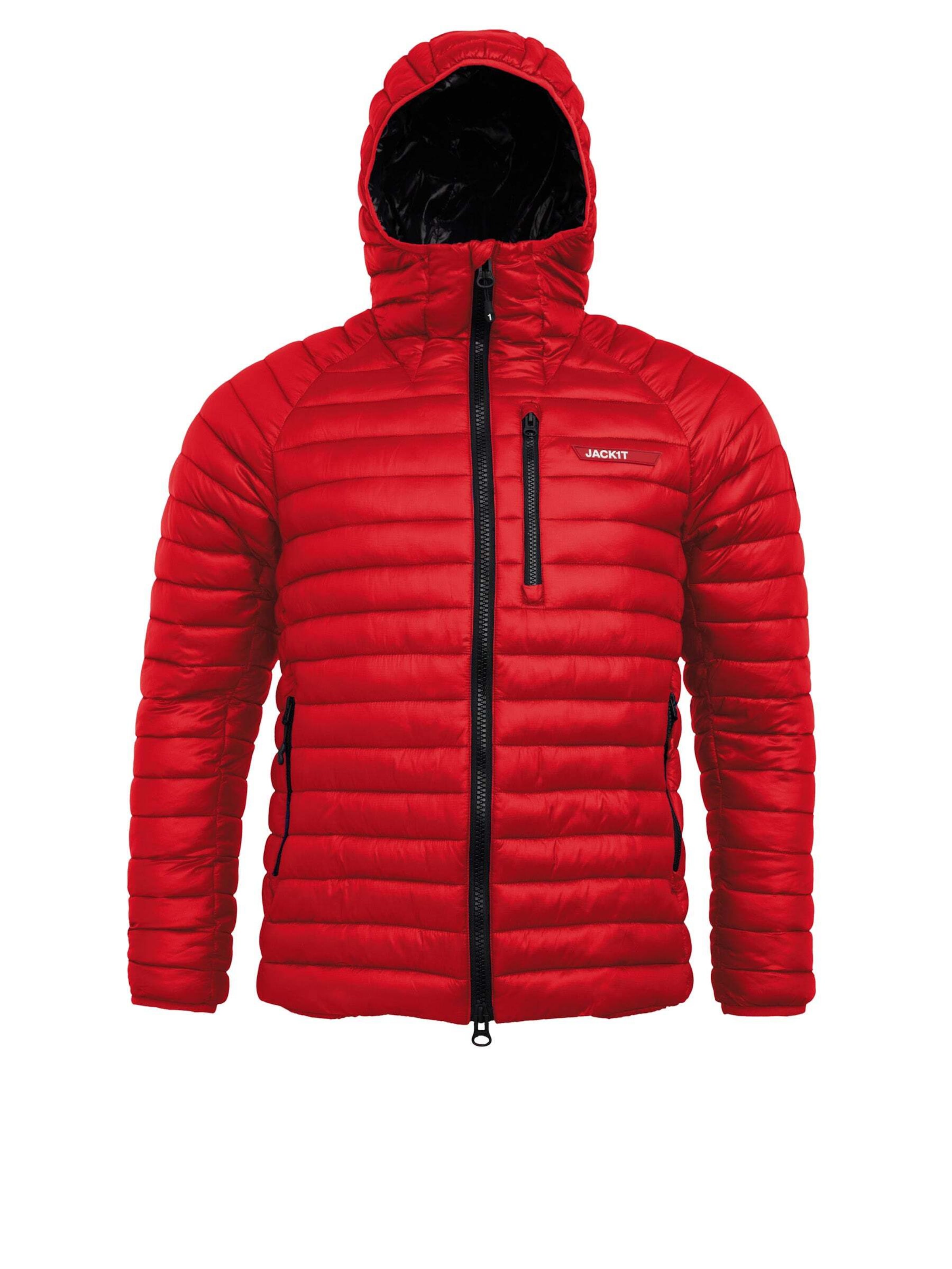 Veste outdoor ' SATEL1TE Kapuzen-Daunenjacke 2.0 ' JACK1T en rouge : devant