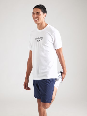 Tricou funcțional 'PRO' de la NIKE pe alb: față